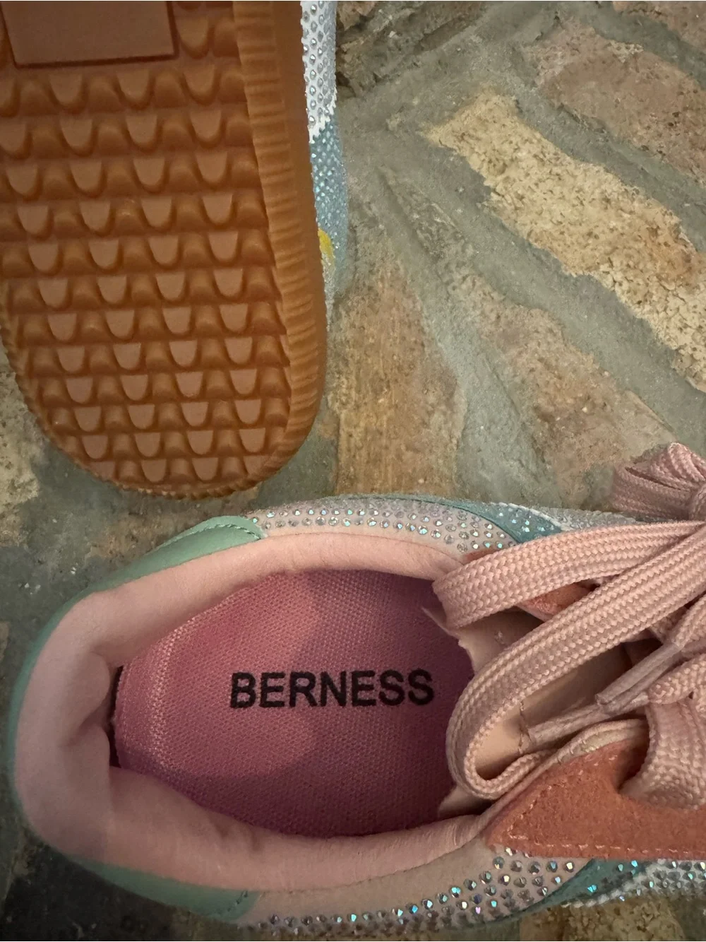 Berness Sparkle Pastel Athletic Sneakers - Pink, Teal & Mint Size 10
